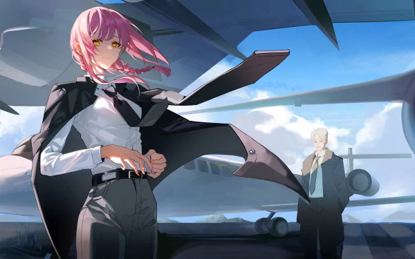 Makima (Chainsaw Man) Kishibe (Chainsaw Man) Anime Chainsaw Man HD Desktop Wallpaper | Background Image