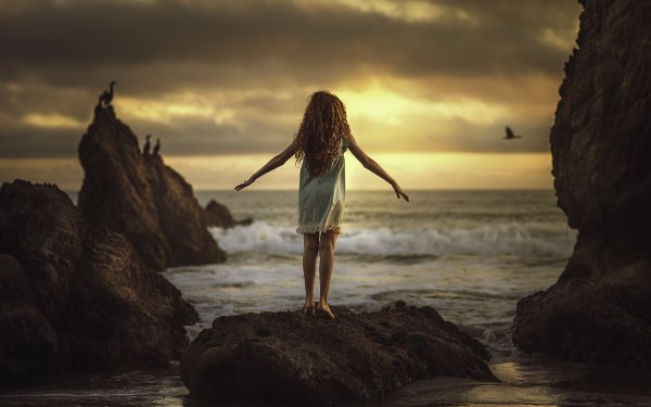 Photography Child Mood Outdoor Ocean HD Wallpaper | Background Image