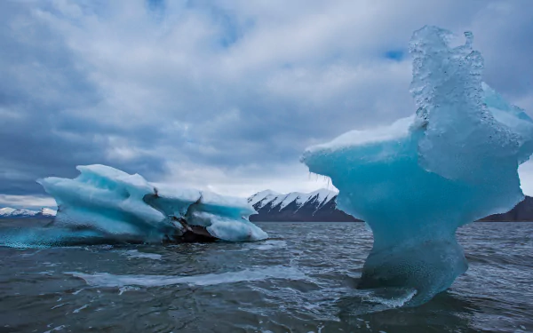  Icebergs Floating in the Arctic Ocean off the Coast of Svalbard by Dhritiman Mukherjee