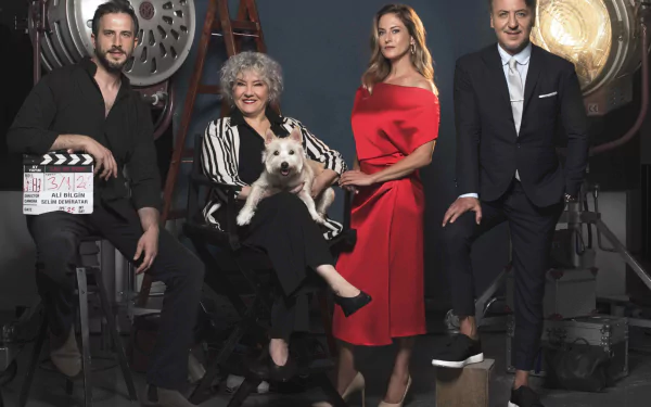 HD desktop wallpaper featuring the cast of Call My Agent! posing confidently on a film set.