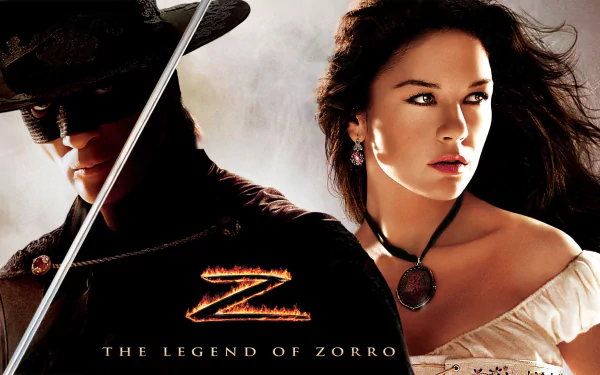 Catherine Zeta-Jones Antonio Banderas movie The Legend of Zorro HD Desktop Wallpaper | Background Image
