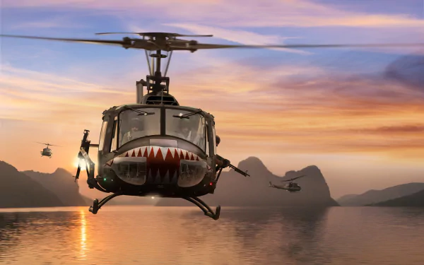 helicopter military Bell UH-1 Iroquois HD Desktop Wallpaper | Background Image