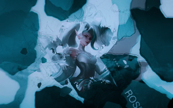 4K Ultra HD PC desktop wallpaper featuring Zyra from the video game League of Legends in a stylized, dynamic pose with cool blue tones.