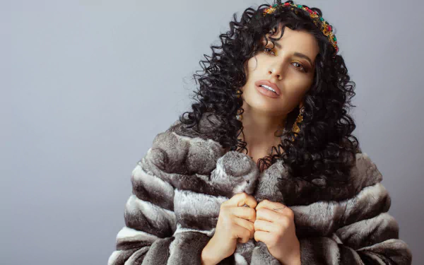 brown eyes curl black hair woman model HD Desktop Wallpaper | Background Image