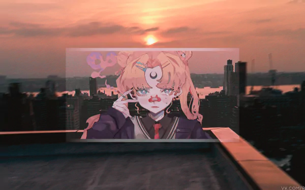 Usagi Tsukino Anime Sailor Moon picture-in-picture HD Desktop Wallpaper | Background Image