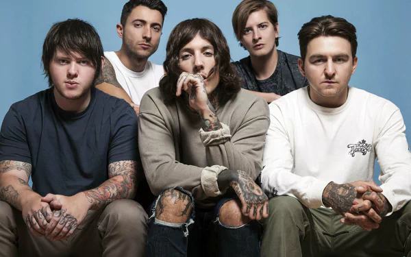 HD desktop wallpaper of Bring Me The Horizon band members posing for a group photo.