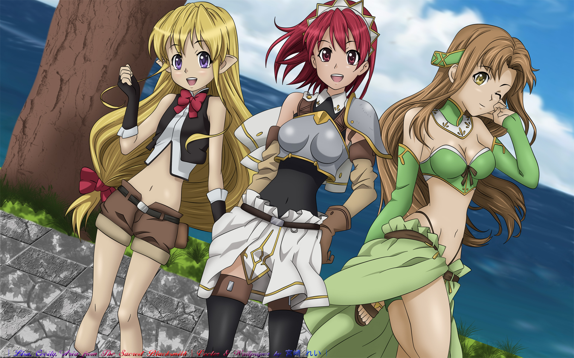 Anime wallpaper featuring a scene from The Sacred Blacksmith series.