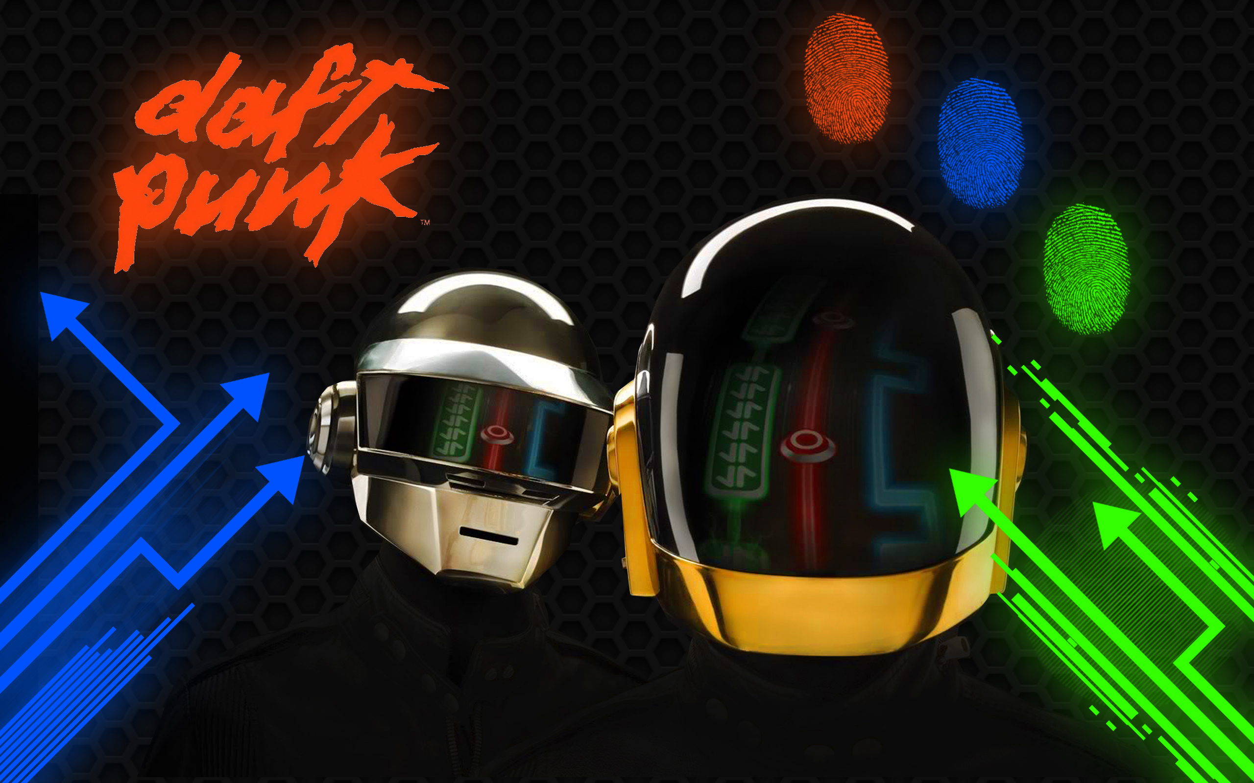Daft Punk themed music wallpaper.