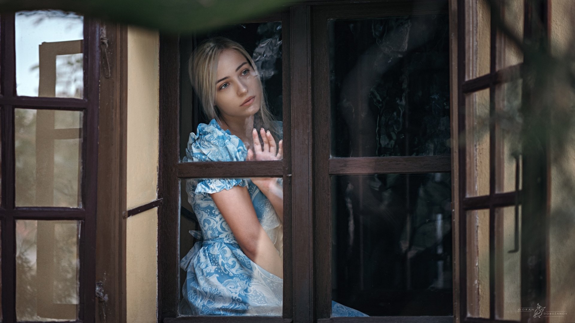 Download Blonde Window Dress Woman Model HD Wallpaper by Goran Dobožanov