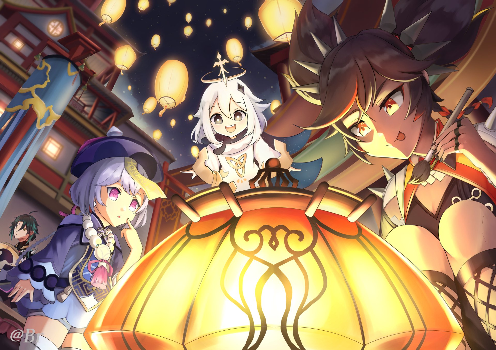 Download Qiqi (Genshin Impact) Xinyan (Genshin Impact) Xiao (Genshin Impact) Paimon (Genshin Impact) Video Game Genshin Impact HD Wallpaper