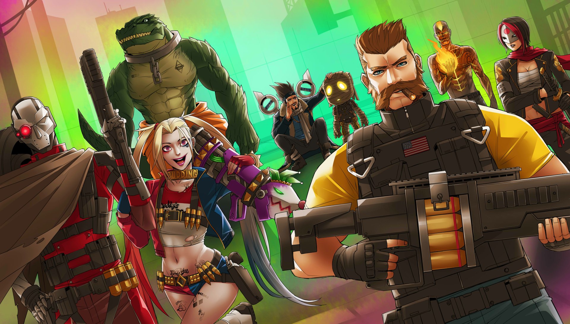 Download El Diablo Suicide Squad Captain Boomerang Deadshot Katana (DC Comics) Killer Croc Harley Quinn Movie The Suicide Squad 4k Ultra HD Wallpaper