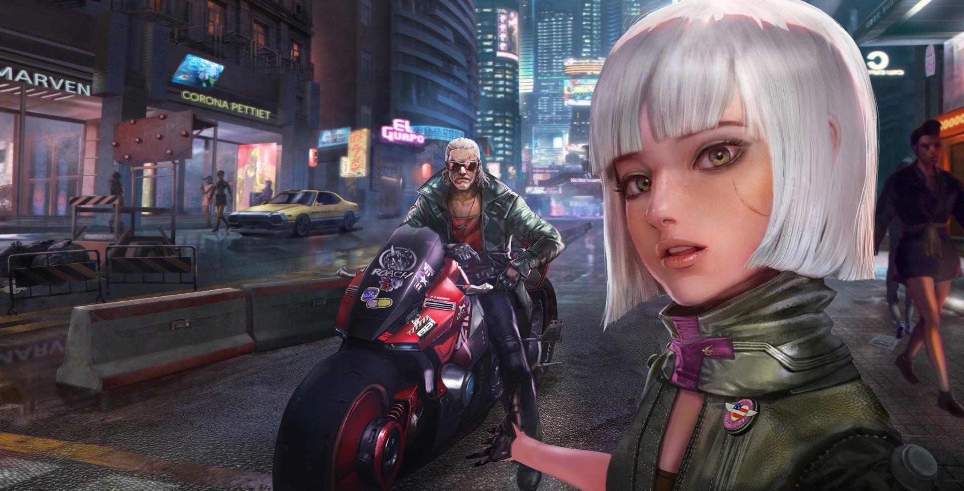Download White Hair Futuristic Motorcycle Sci Fi Cyberpunk HD Wallpaper ...