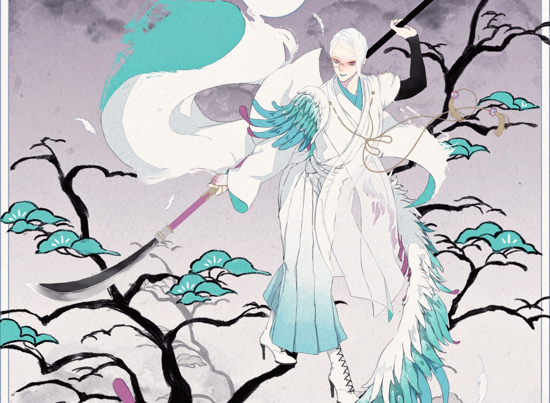 Download Tomoegata Naginata Anime Touken Ranbu HD Wallpaper by PEKEMARU