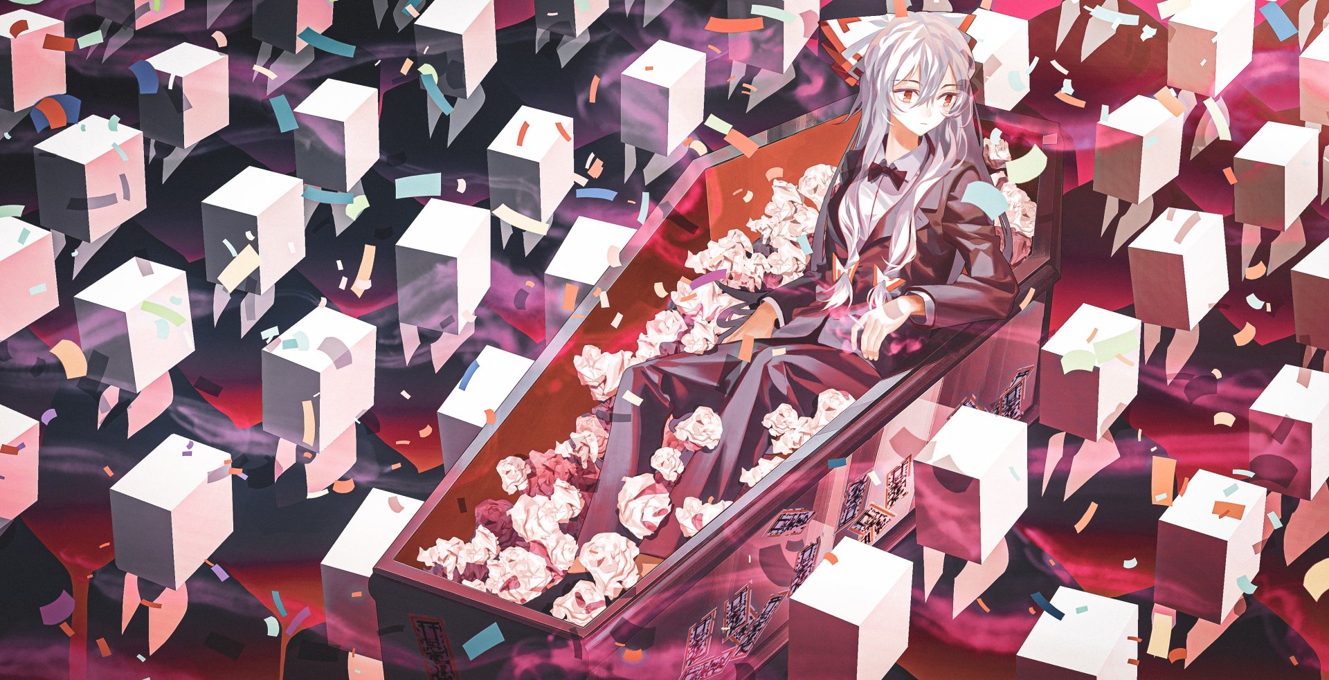 Download Fujiwara No Mokou Anime Touhou HD Wallpaper by 黄瓜