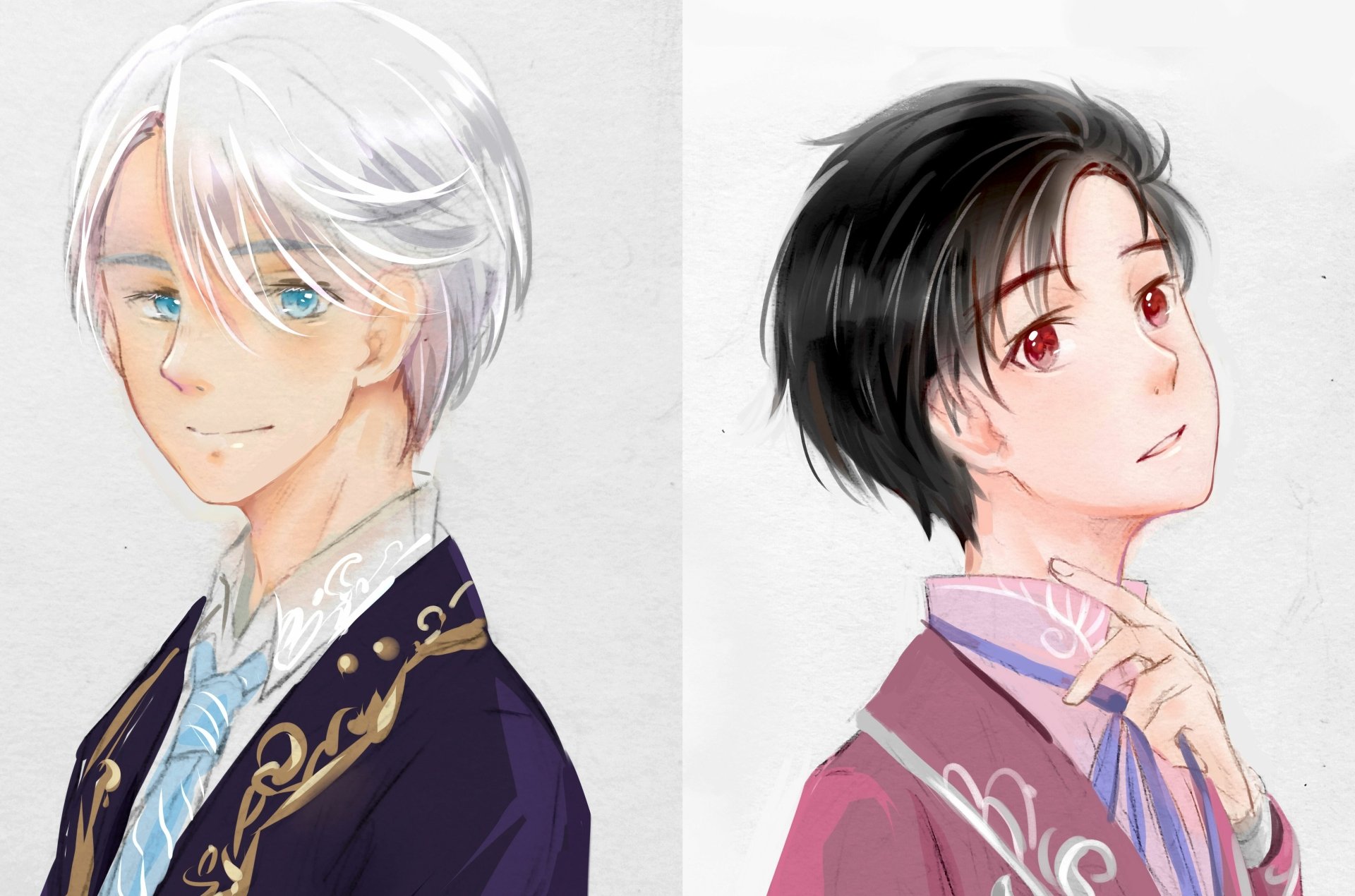 Download Yuuri Katsuki Victor Nikiforov Anime Yuri!!! On ICE 4k Ultra HD Wallpaper by Dreamer.r