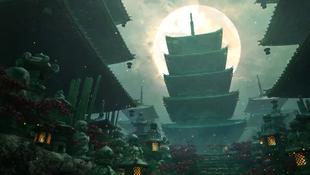 pagoda fantasy oriental HD Desktop Wallpaper | Background Image