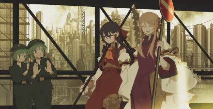 Yukari Yakumo Reimu Hakurei Anime Touhou HD Desktop Wallpaper | Background Image