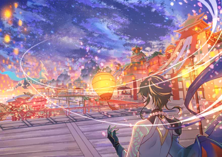 Lantern Rite (Genshin Impact) Xiao (Genshin Impact) video game Genshin Impact HD Desktop Wallpaper | Background Image
