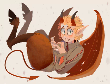 pointed ears tail blonde horns wings demon Tweek Tweak video game South Park: Phone Destroyer HD Desktop Wallpaper | Background Image