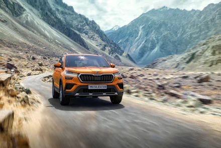 SUV orange car car Skoda vehicle Skoda Kushaq HD Desktop Wallpaper | Background Image