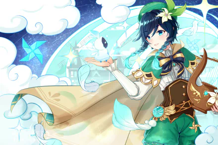 Venti (Genshin Impact) video game Genshin Impact HD Desktop Wallpaper | Background Image