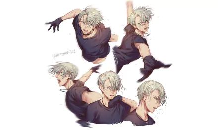 Victor Nikiforov Anime Yuri!!! on ICE HD Desktop Wallpaper | Background Image