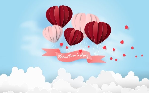 Holiday Valentine's Day Heart Cloud HD Wallpaper | Background Image