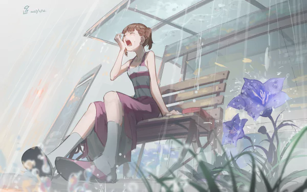 crying rain brown hair Maki Shijo Kaguya-sama: Love is War Anime Rain Anime HD Desktop Wallpaper | Background Image
