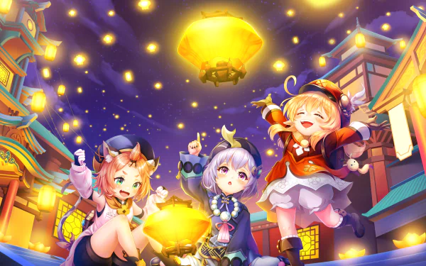 Diona (Genshin Impact) Qiqi (Genshin Impact) Klee (Genshin Impact) video game Genshin Impact HD Desktop Wallpaper | Background Image