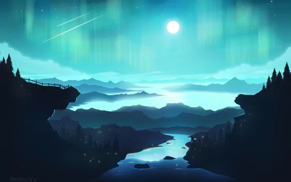 moonlight artistic landscape HD Desktop Wallpaper | Background Image