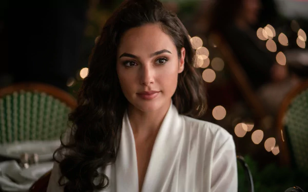 Gal Gadot as Diana Prince with brunette hair and brown eyes, featured in an 8K Ultra HD Wonder Woman 1984 movie desktop wallpaper.