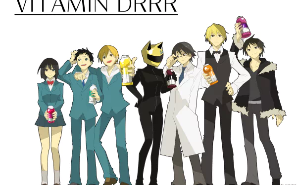 Shizuo Heiwajima Shinra Kishitani Mikado Ryūgamine Masaomi Kida Izaya Orihara Celty Sturluson Anri Sonohara Anime Durarara!! HD Desktop Wallpaper | Background Image