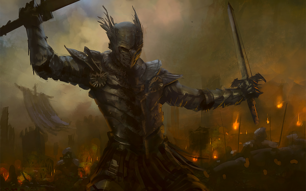 Fantasy Warrior Battle Sword Armor HD Wallpaper | Background Image