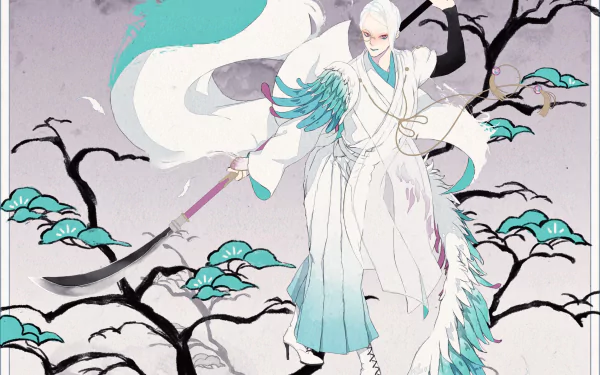 Tomoegata Naginata Anime Touken Ranbu HD Desktop Wallpaper | Background Image