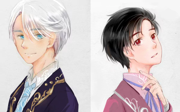 Yuuri Katsuki Victor Nikiforov Anime Yuri!!! on ICE HD Desktop Wallpaper | Background Image