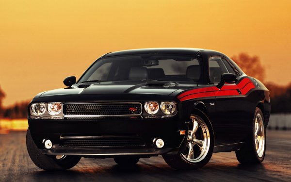 Vehicles Dodge Challenger R/T Classic Dodge Challenger Muscle Car Coupé Black Car Car HD Wallpaper | Background Image