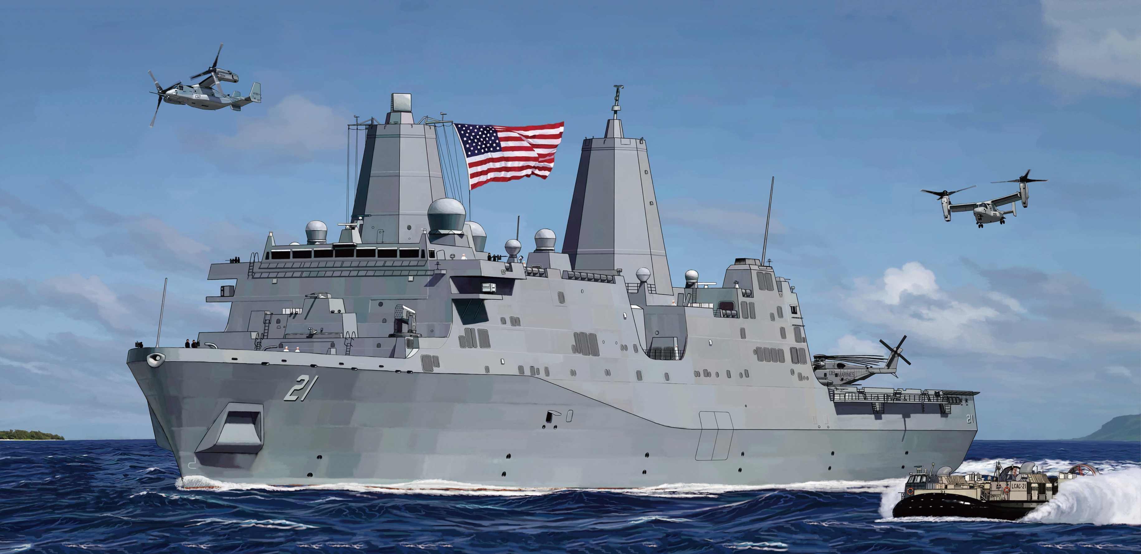 Military USS New York (LPD-21) HD Wallpaper | Background Image