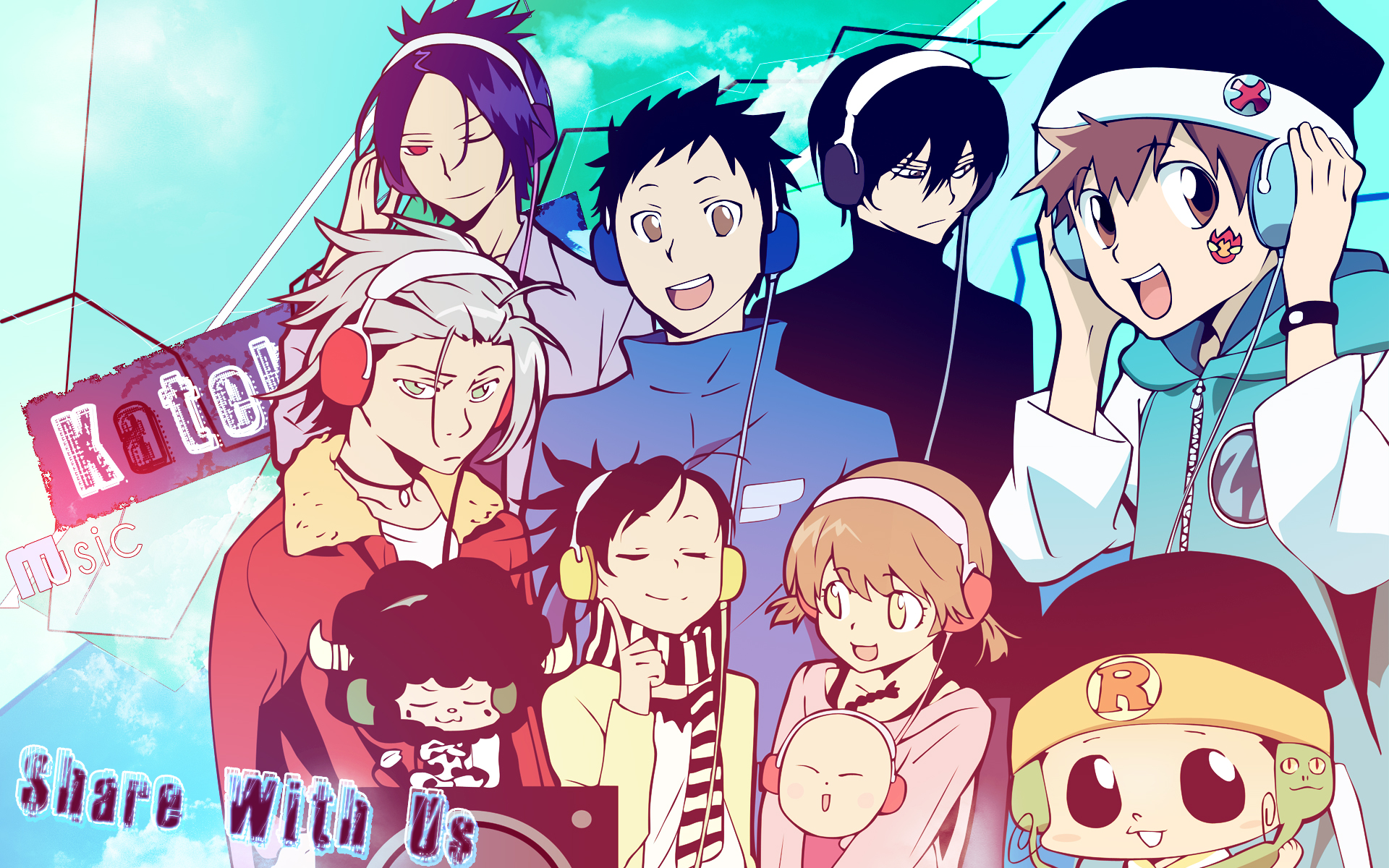 Anime desktop wallpaper featuring characters from Katekyō Hitman Reborn!