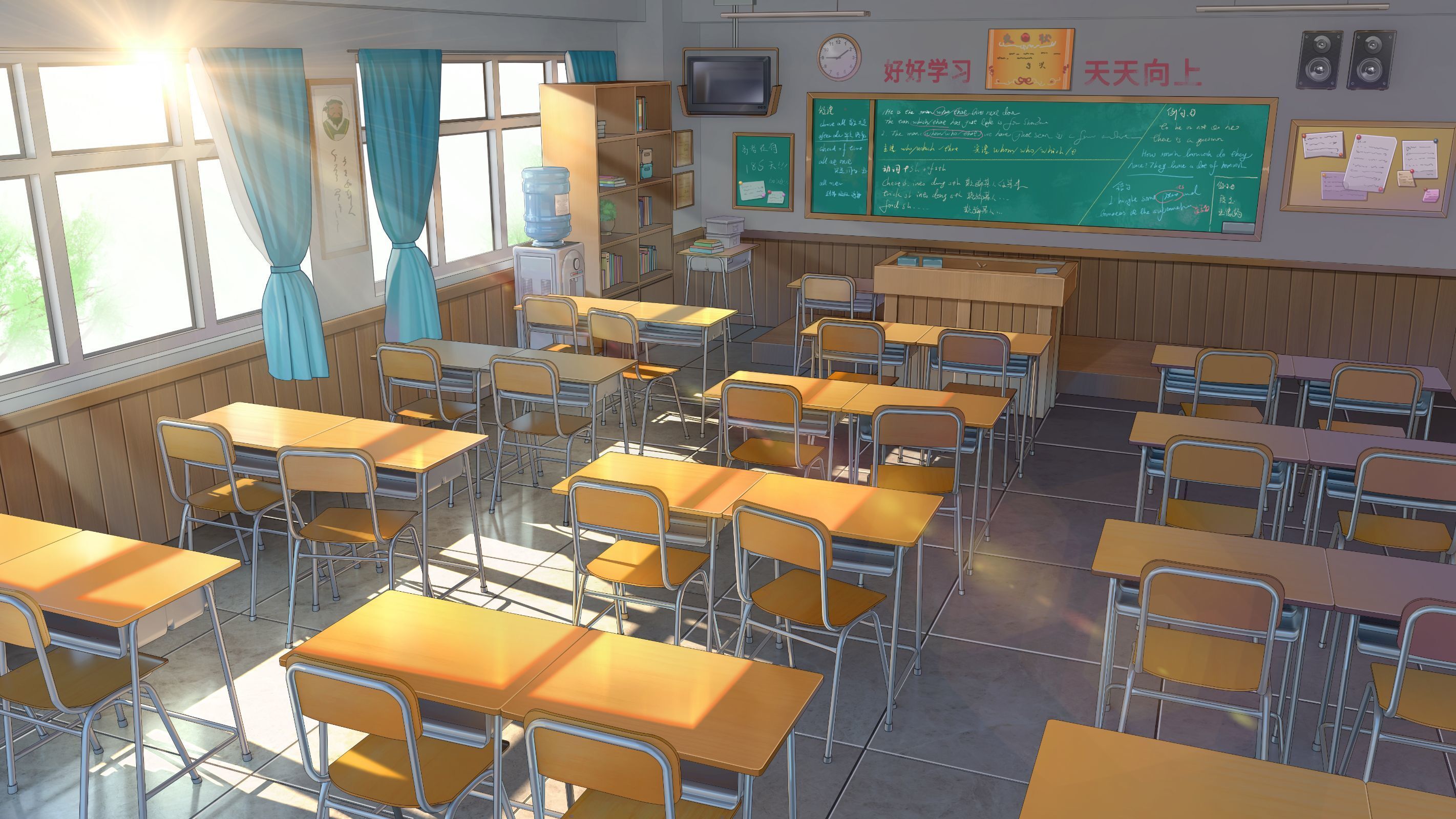 Anime, Room, Classroom, HD wallpaper