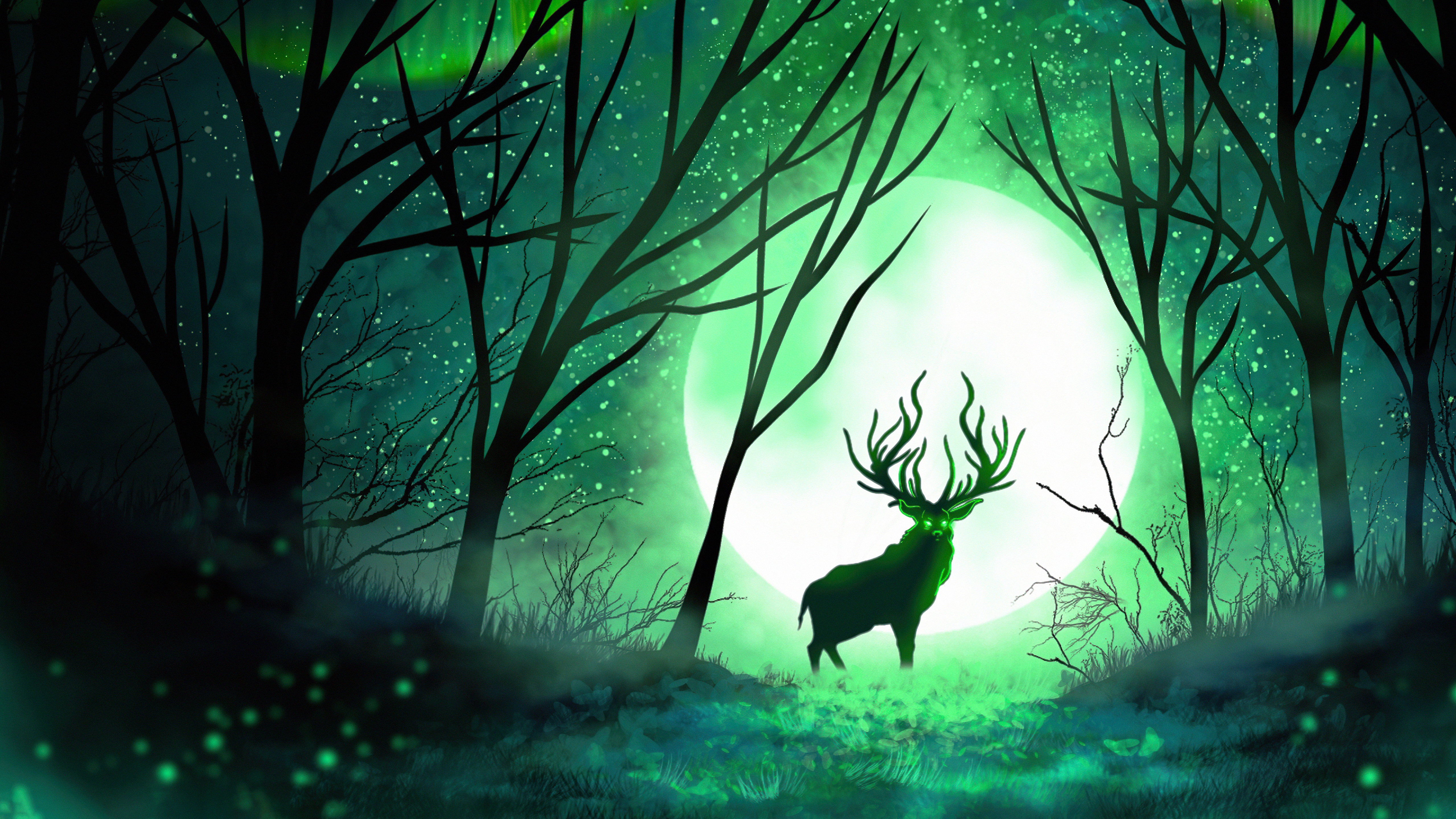 Fantasy Deer 4k Ultra HD Wallpaper by Grim-lumina