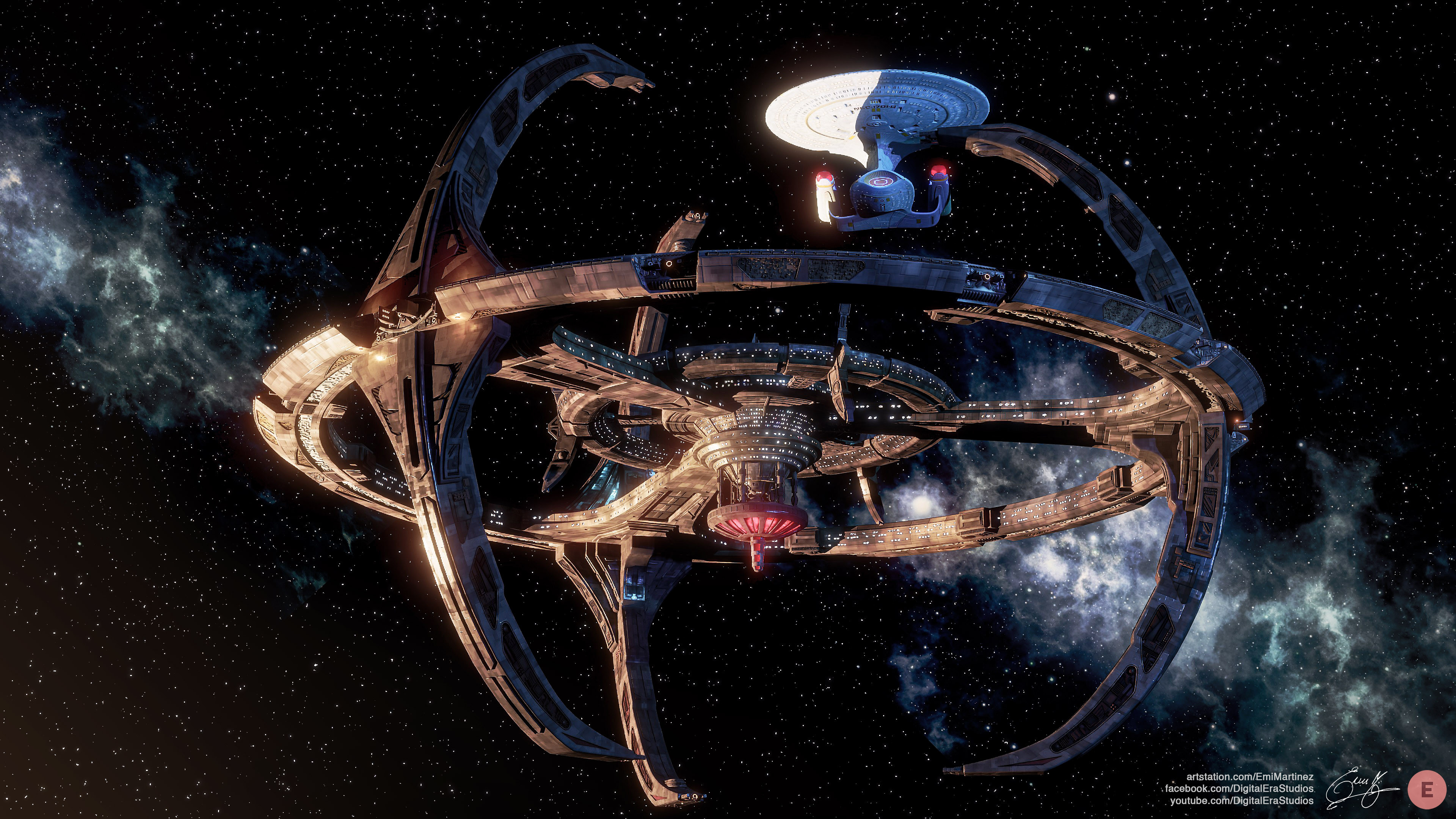 A space station from Star Trek: Deep Space Nine by Emi Martinez