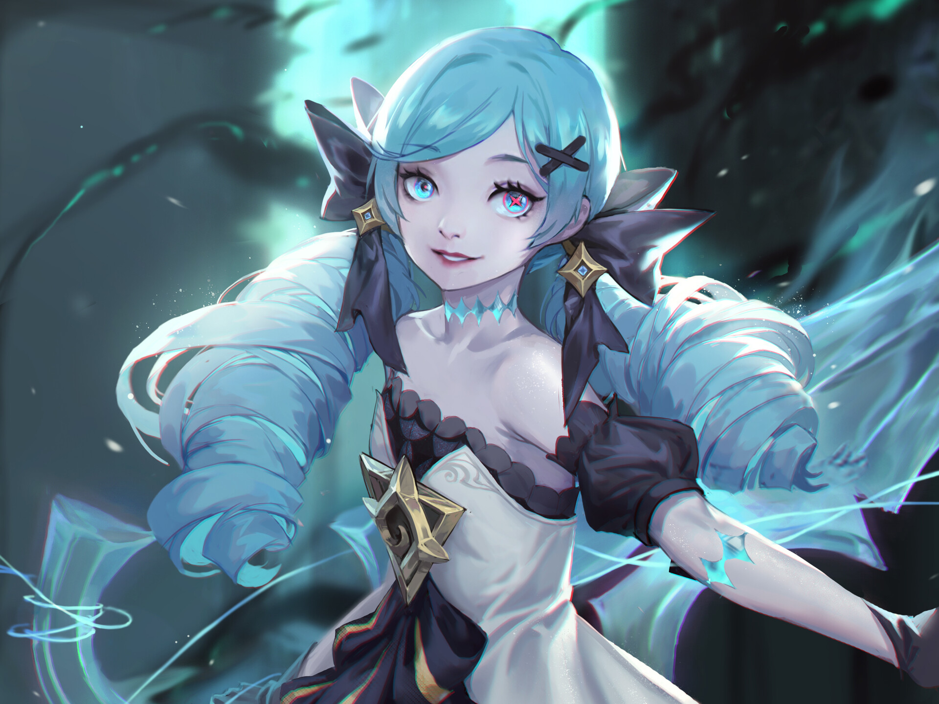 Download Blue Eyes Blue Hair Gwen (League Of Legends) Video Game League Of  Legends HD Wallpaper