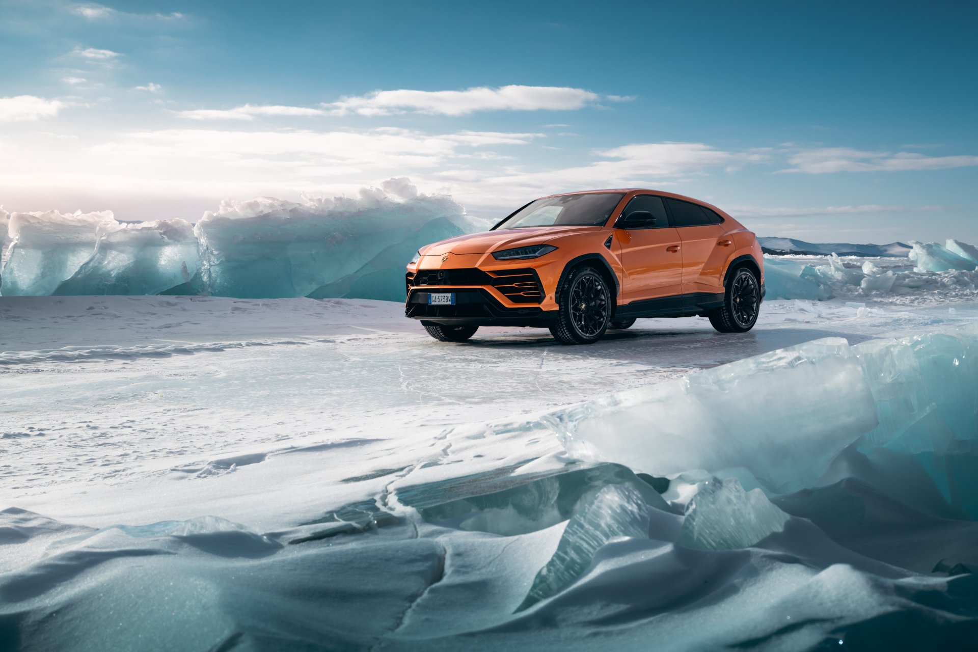 Download Orange Car SUV Car Lamborghini Vehicle Lamborghini Urus 8k Ultra HD Wallpaper
