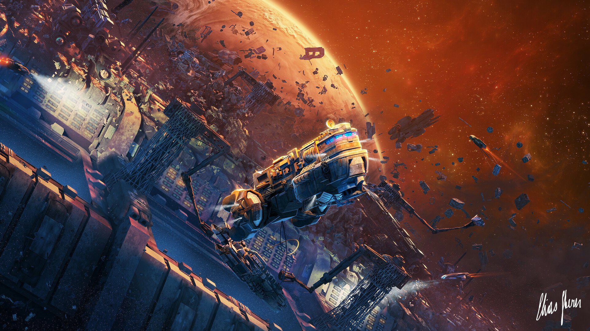 Download Sci Fi Spaceship HD Wallpaper by Elias Stern