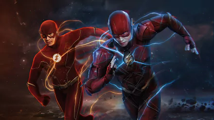 Flash Ezra Miller Grant Gustin Barry Allen DC Comics TV Show Crisis On Infinite Earths HD Desktop Wallpaper | Background Image