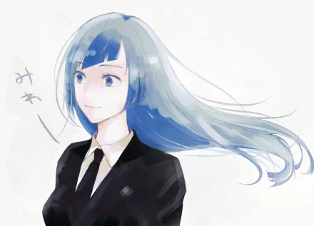 long hair blue eyes blue hair Kasumi Miwa Anime Jujutsu Kaisen HD Desktop Wallpaper | Background Image