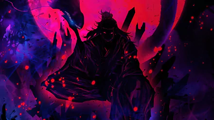 A striking 4K Ultra HD wallpaper featuring Suguru Geto from Jujutsu Kaisen, showcasing a dynamic blend of colors in a dramatic and atmospheric composition.