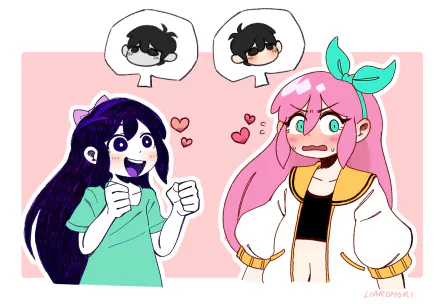 Sunny (Omori) Omori (Character) pink hair Aubrey (Omori) OMORI video game HD Desktop Wallpaper | Background Image