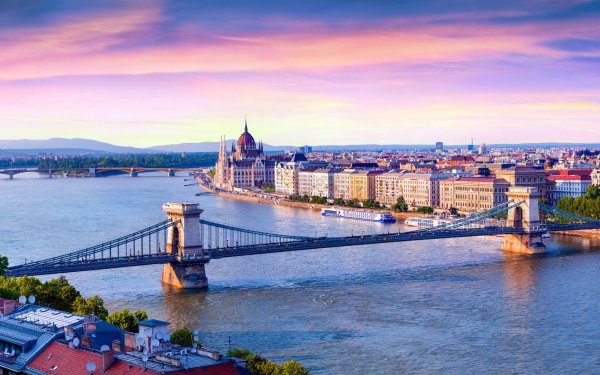 Man Made Budapest Cities Hungary Bridge River Building HD Wallpaper | Background Image