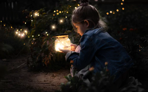 little girl lantern photography child HD Desktop Wallpaper | Background Image